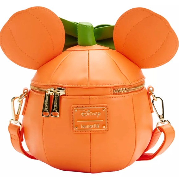 NWT Pumpkin Minnie Mouse O Lantern Loungefly Crossbody Bag! **Glow in the dark** - Picture 4 of 6